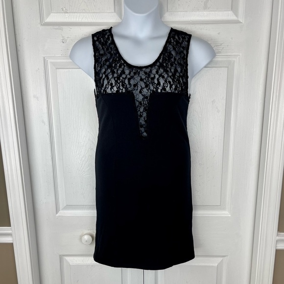 Intimately Free People Black Sleeveless Polka Dot Floral Lace Tunic - Picture 1 of 10